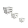 Set of White Triple Planter Stands - Tapered Square - Image 2